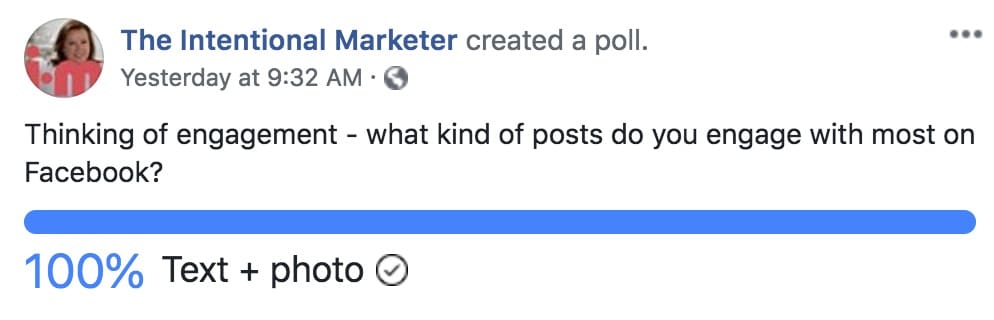 The Intentional Marketer Facebook Poll